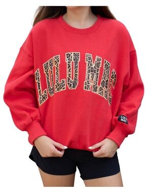 Lulu Mac Red Leopard Puff Sweatshirt